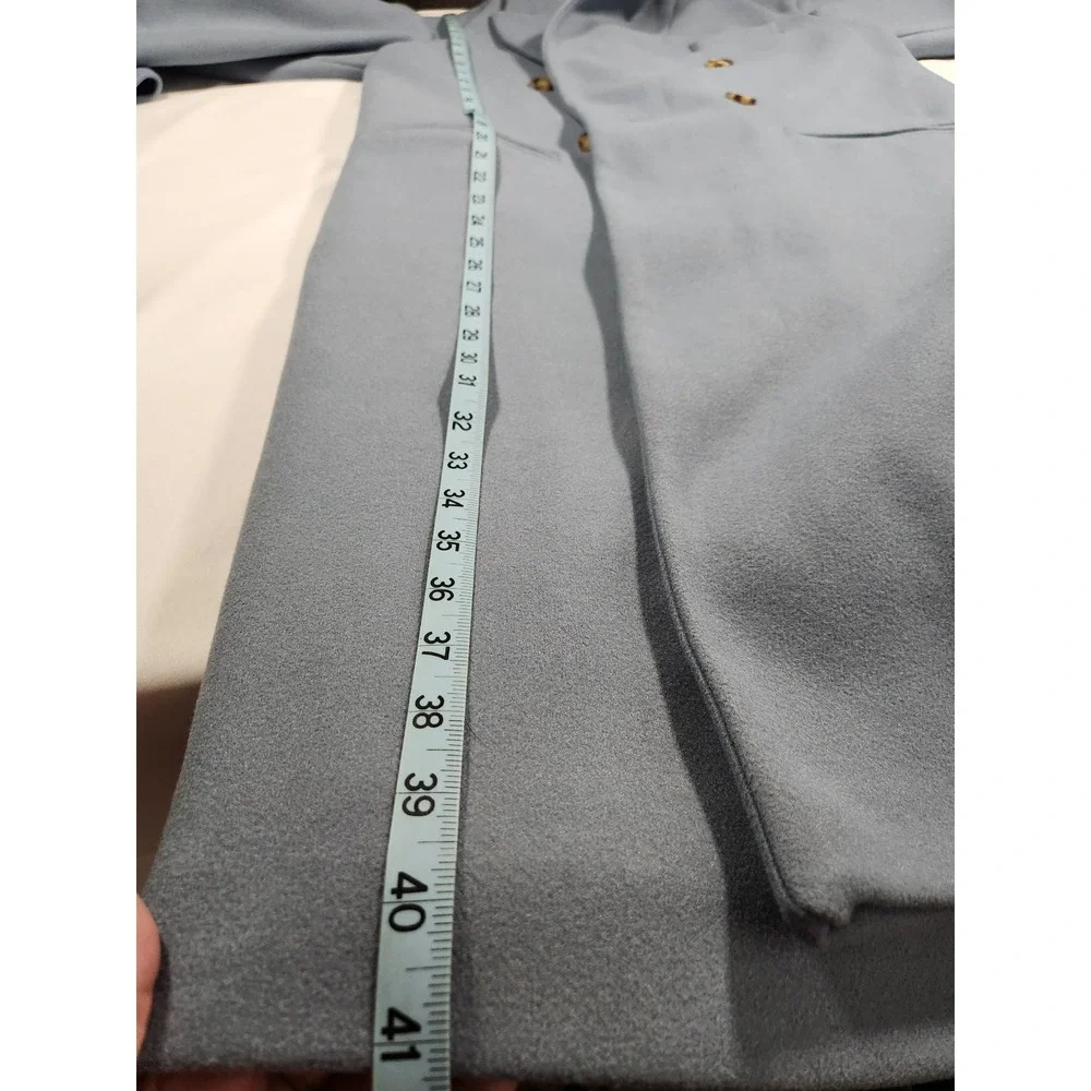 TOPSHOP‎ Brooke Double Breasted Dusty Blue Long Trench Coat Size 6